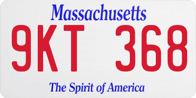 MA license plate 9KT368