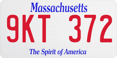 MA license plate 9KT372