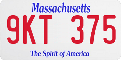 MA license plate 9KT375