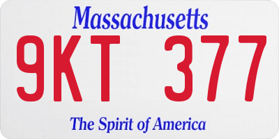 MA license plate 9KT377