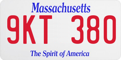 MA license plate 9KT380
