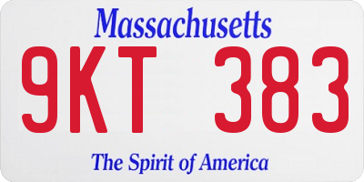 MA license plate 9KT383