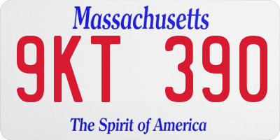 MA license plate 9KT390