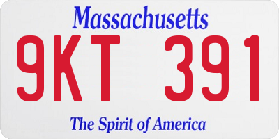 MA license plate 9KT391