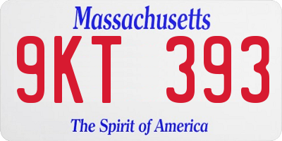 MA license plate 9KT393
