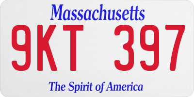 MA license plate 9KT397