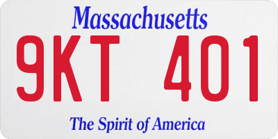 MA license plate 9KT401