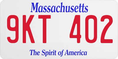 MA license plate 9KT402