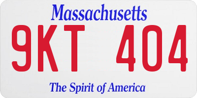 MA license plate 9KT404