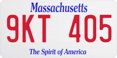 MA license plate 9KT405
