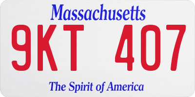 MA license plate 9KT407