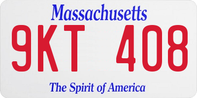 MA license plate 9KT408
