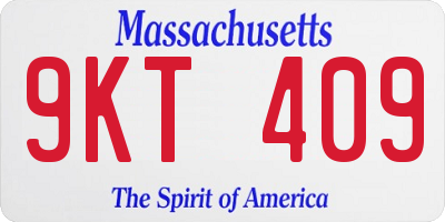 MA license plate 9KT409