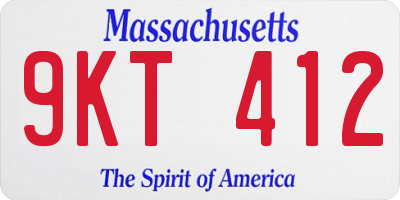 MA license plate 9KT412