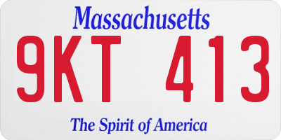 MA license plate 9KT413