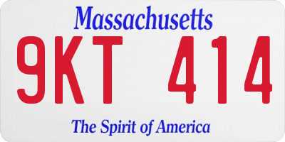 MA license plate 9KT414