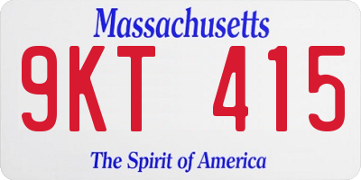 MA license plate 9KT415