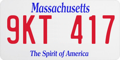 MA license plate 9KT417
