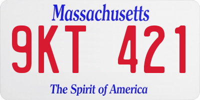 MA license plate 9KT421