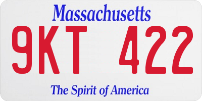 MA license plate 9KT422