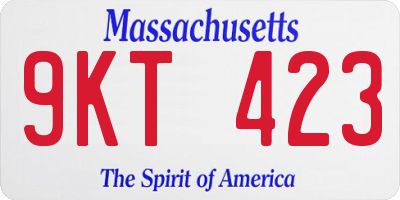MA license plate 9KT423