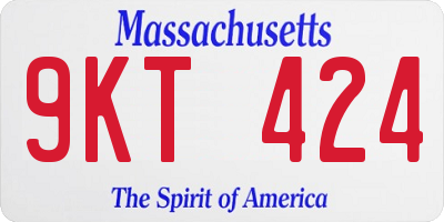 MA license plate 9KT424