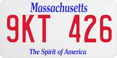 MA license plate 9KT426