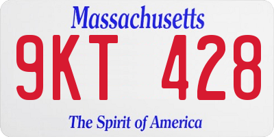 MA license plate 9KT428