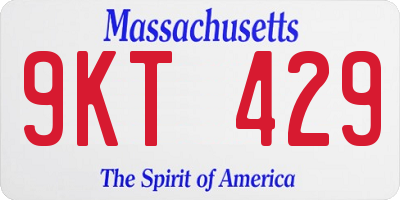 MA license plate 9KT429