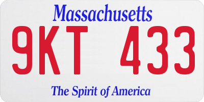 MA license plate 9KT433