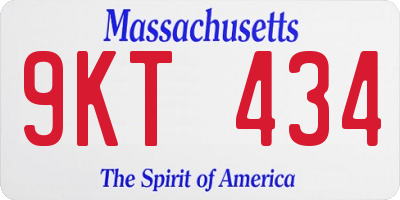 MA license plate 9KT434