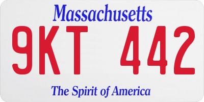 MA license plate 9KT442