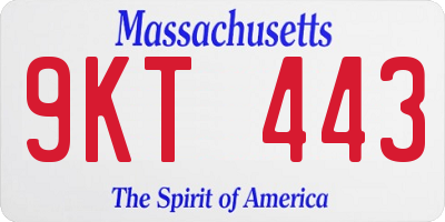 MA license plate 9KT443