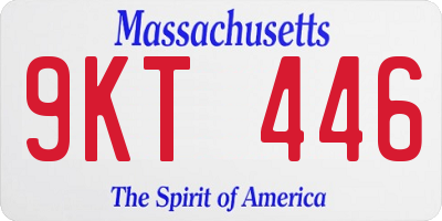 MA license plate 9KT446