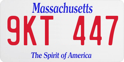 MA license plate 9KT447