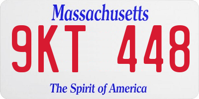 MA license plate 9KT448