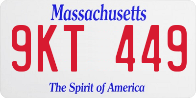 MA license plate 9KT449