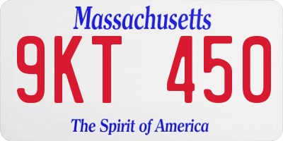 MA license plate 9KT450