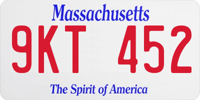 MA license plate 9KT452
