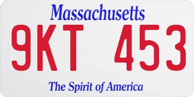 MA license plate 9KT453