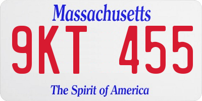 MA license plate 9KT455