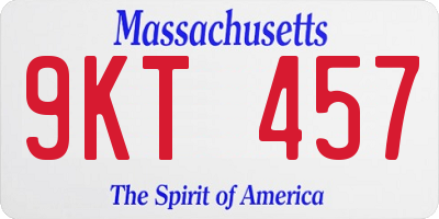 MA license plate 9KT457