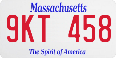 MA license plate 9KT458