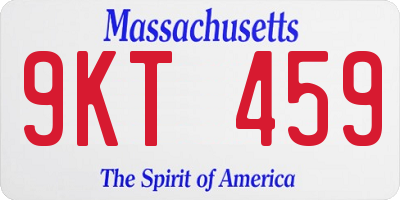 MA license plate 9KT459