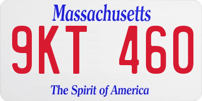 MA license plate 9KT460