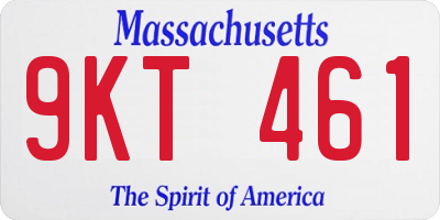 MA license plate 9KT461