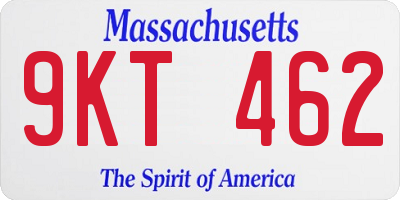 MA license plate 9KT462