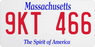 MA license plate 9KT466
