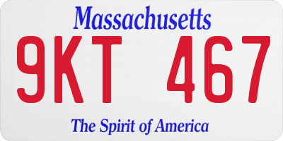 MA license plate 9KT467