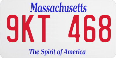 MA license plate 9KT468